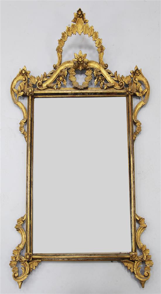 19th century Continental giltwood wall mirror(-)